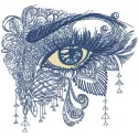 Preview of Attractive Eye 2 embroidery design, showcasing a unique stitched motif ideal for fashion accessories.
