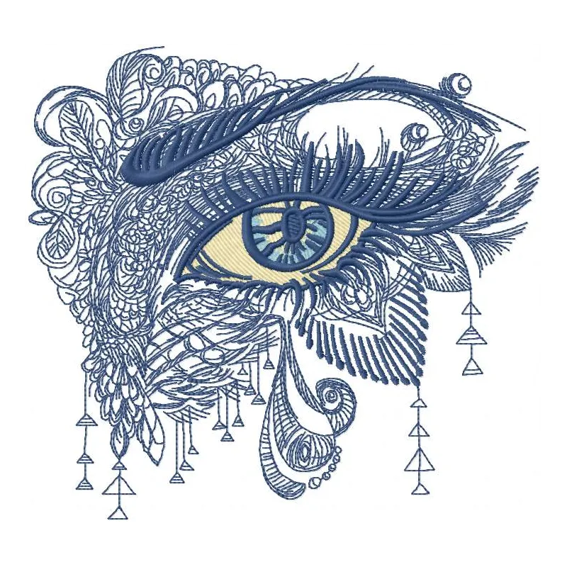 Preview of Attractive Eye 2 embroidery design, showcasing a unique stitched motif ideal for fashion accessories.