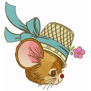 Lady mouse embroidery design - Embroidery Design