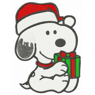 X-mas gift for Snoopy embroidery design - Embroidery Design