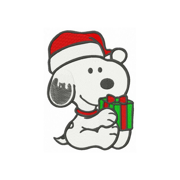 X-mas gift for Snoopy embroidery design - Embroidery Design