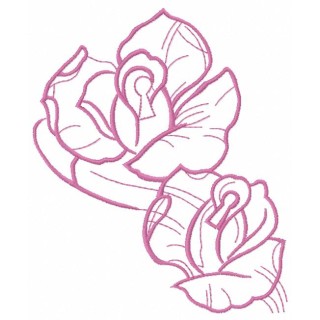 Violet rose embroidery design - Embroidery Design