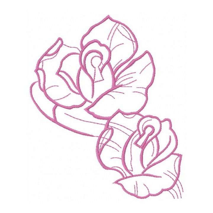 Violet rose embroidery design - Embroidery Design