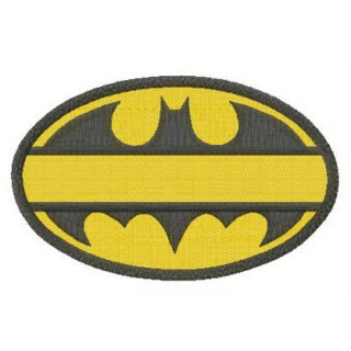 Batman oval yellow monogram embroidery design - Embroidery Design