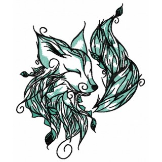 Forest fox spirit embroidery design - Embroidery Design