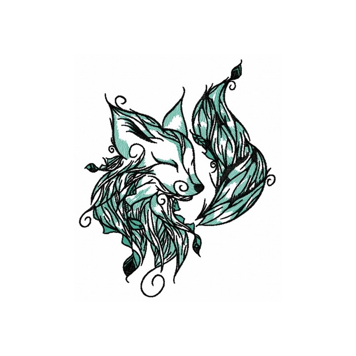 Forest fox spirit embroidery design - Embroidery Design