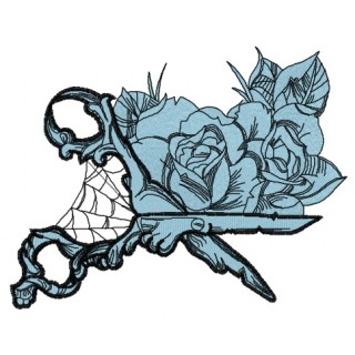 Gothic scissors embroidery design - Embroidery Design