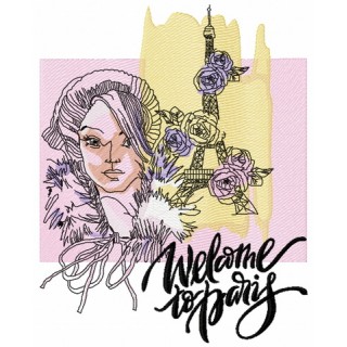 Welcome to Paris embroidery design - Embroidery Design