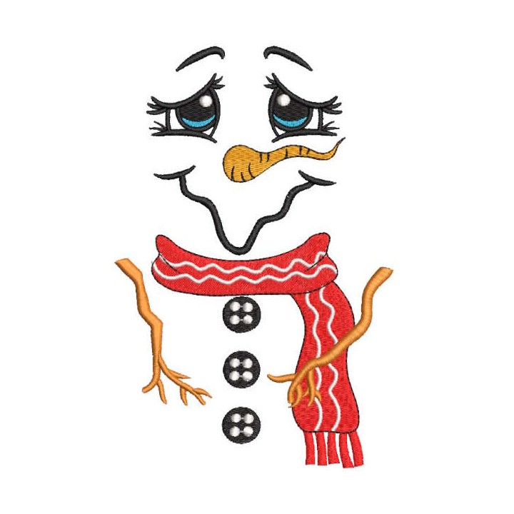 Christmas winter snowman embroidery design - Embroidery Design