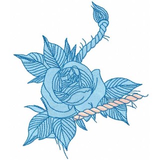 Blue rose 2 embroidery design - Embroidery Design