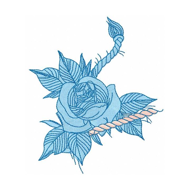 Blue rose 2 embroidery design - Embroidery Design