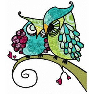 Grouchy owls embroidery design - Embroidery Design