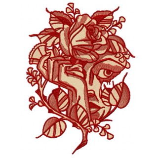 Scared face embroidery design - Embroidery Design