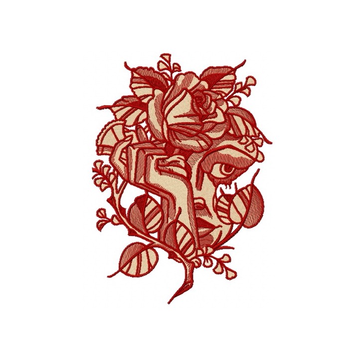 Scared face embroidery design - Embroidery Design