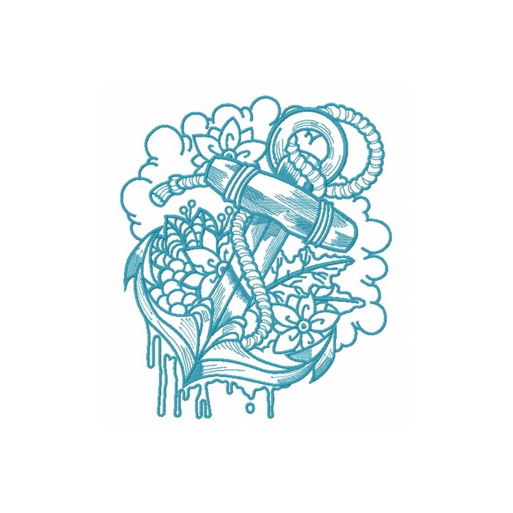 River anchor embroidery design - Embroidery Design