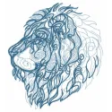 Severe lion embroidery design featuring intricate details and bold lines, ideal for stitching on apparel and home decor.