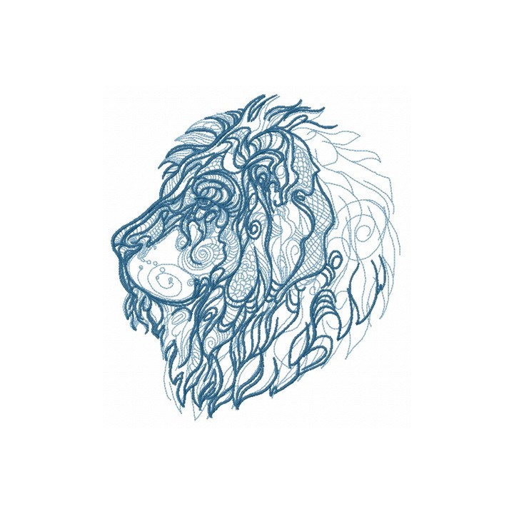 Severe lion embroidery design - Embroidery Design