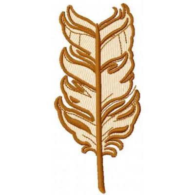 Preview of a brown feather embroidery design, showcasing intricate stitching details for FSL and decorative projects.