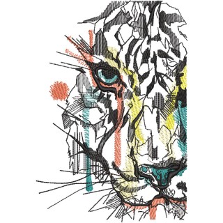 Modern art tiger embroidery design - Embroidery Design