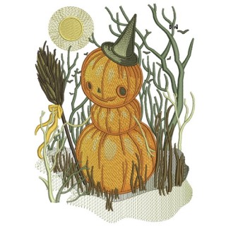Pumpkin scarecrow embroidery design - Embroidery Design