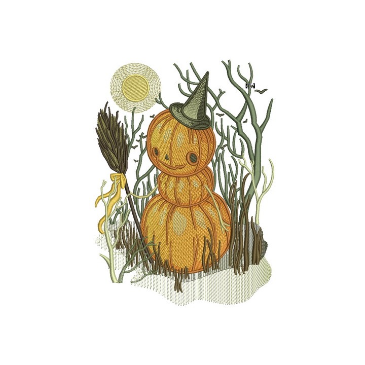 Pumpkin scarecrow embroidery design - Embroidery Design