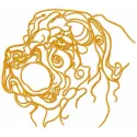 Rottweiler brown embroidery design showcasing a detailed stitched motif of a loyal dog, ideal for various fabric projects.
