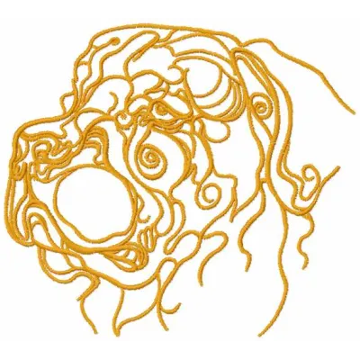 Rottweiler brown embroidery design showcasing a detailed stitched motif of a loyal dog, ideal for various fabric projects.