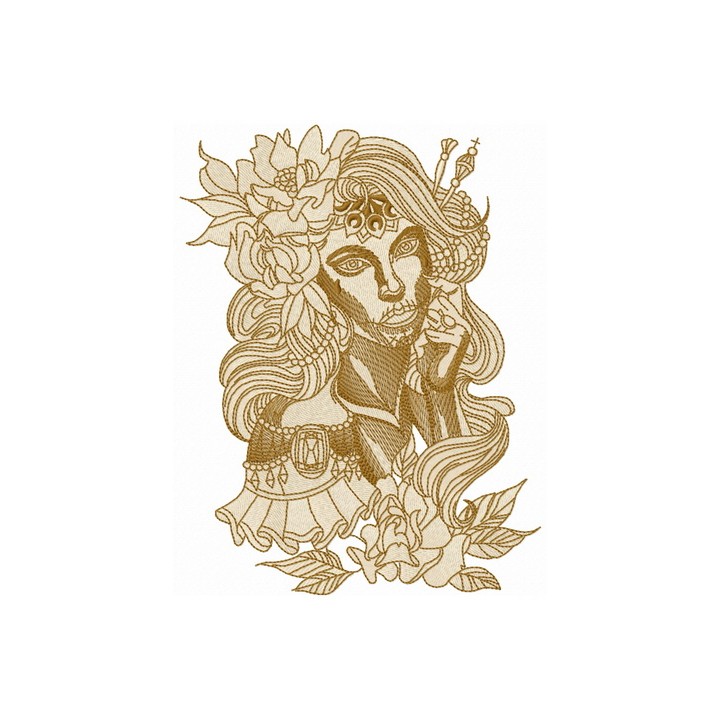 Scary spanish beauty embroidery design - Embroidery Design