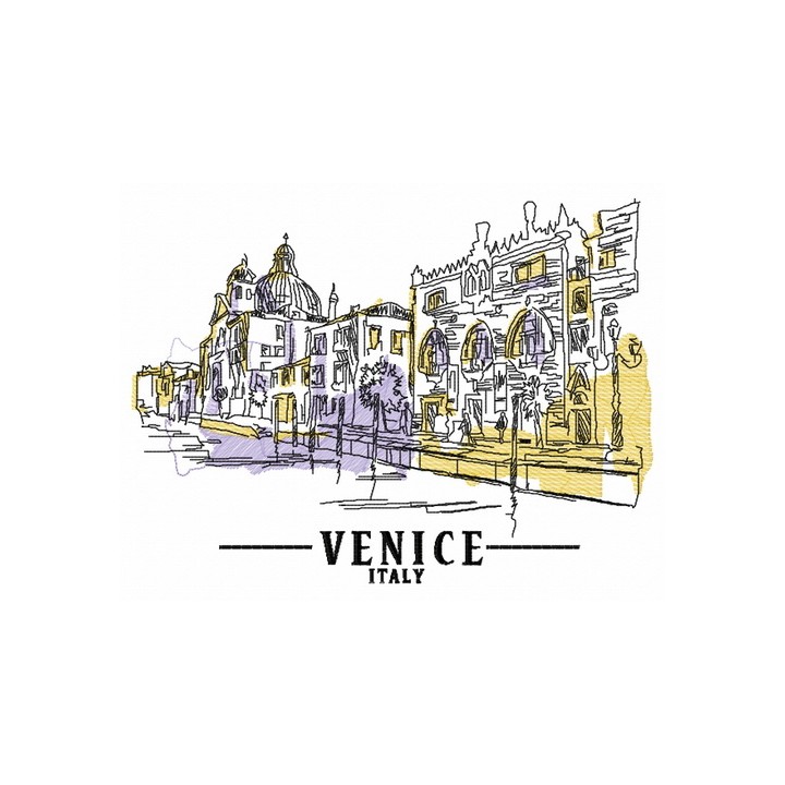 Venice Italy embroidery design - Embroidery Design