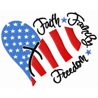 Faith, family, freedom embroidery design - Embroidery Design