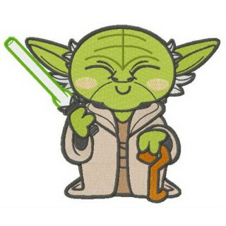 Chibi Master Yoda embroidery design - Embroidery Design