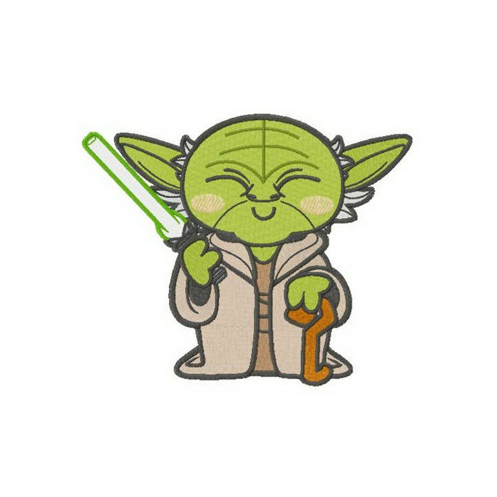 Chibi Master Yoda embroidery design - Embroidery Design