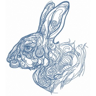 Fancy bunny sketch embroidery design - Embroidery Design