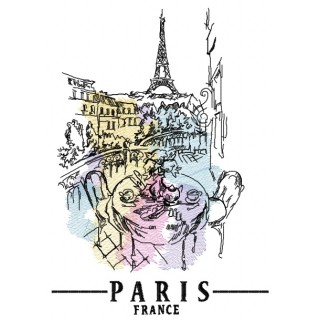 Paris France 3 embroidery design - Embroidery Design