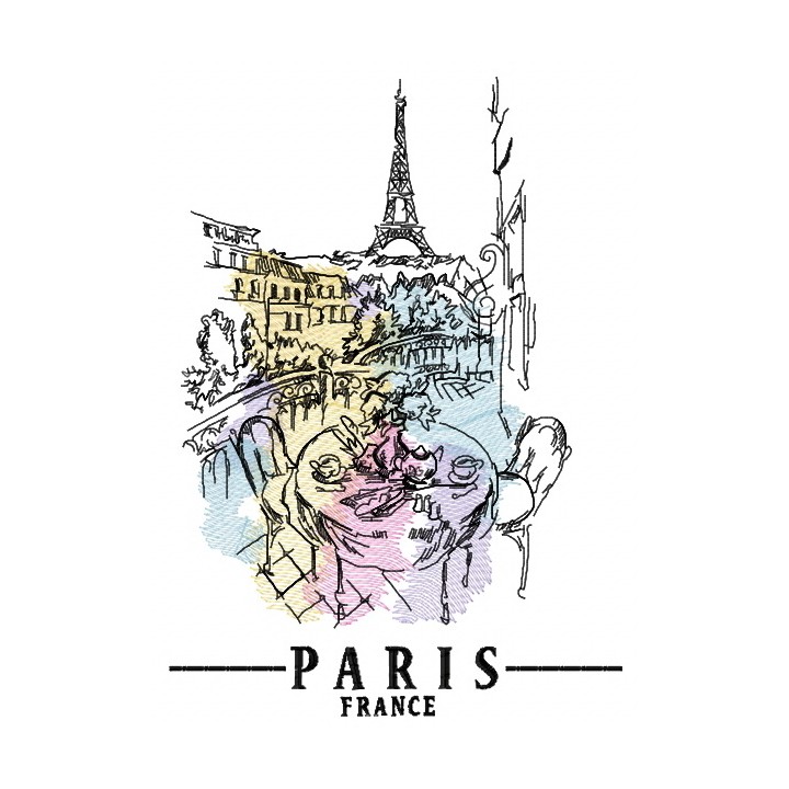 Paris France 3 embroidery design - Embroidery Design