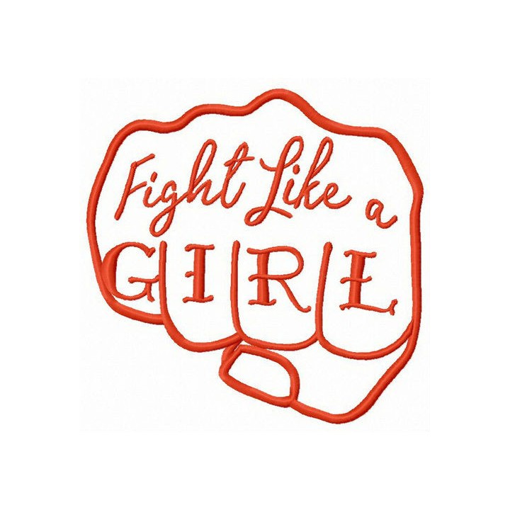 Fight like a girl  embroidery design - Embroidery Design