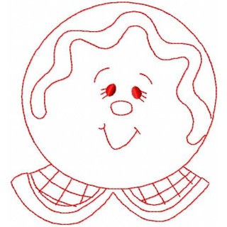 Gingerbread face 2 embroidery design - Embroidery Design