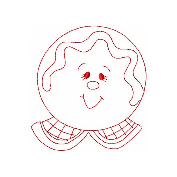Gingerbread face 2 embroidery design - Embroidery Design