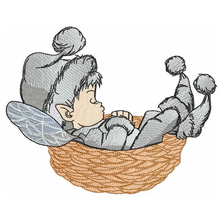 Winter elf embroidery design - Embroidery Design