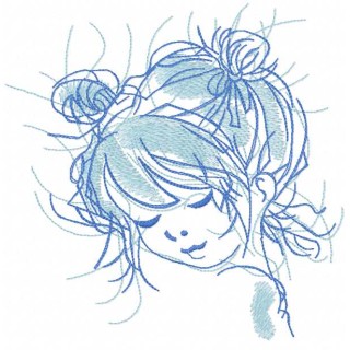 Dream curly girl embroidery design - Embroidery Design