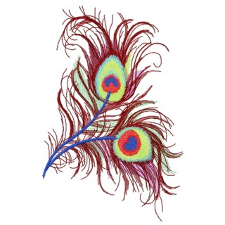 Peacock feather 3 embroidery design - Embroidery Design