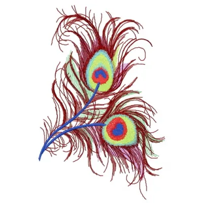 Preview of the Peacock Feather 3 embroidery design, showcasing intricate details ideal for stitching on various fabric items.