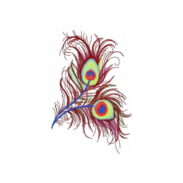 Peacock feather 3 embroidery design - Embroidery Design