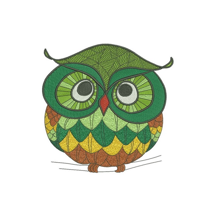 Autumn forest owl embroidery design - Embroidery Design