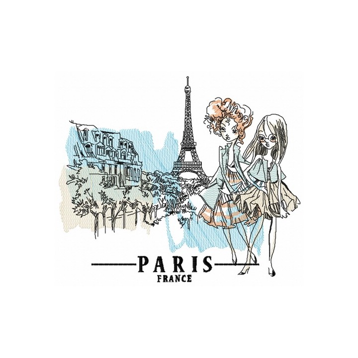 French fashion-mongers embroidery design - Embroidery Design