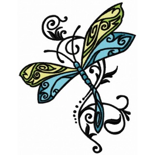 Fancy dragonfly 3 embroidery design - Embroidery Design