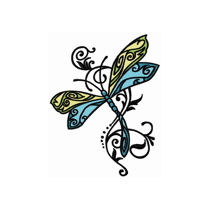 Fancy dragonfly 3 embroidery design - Embroidery Design