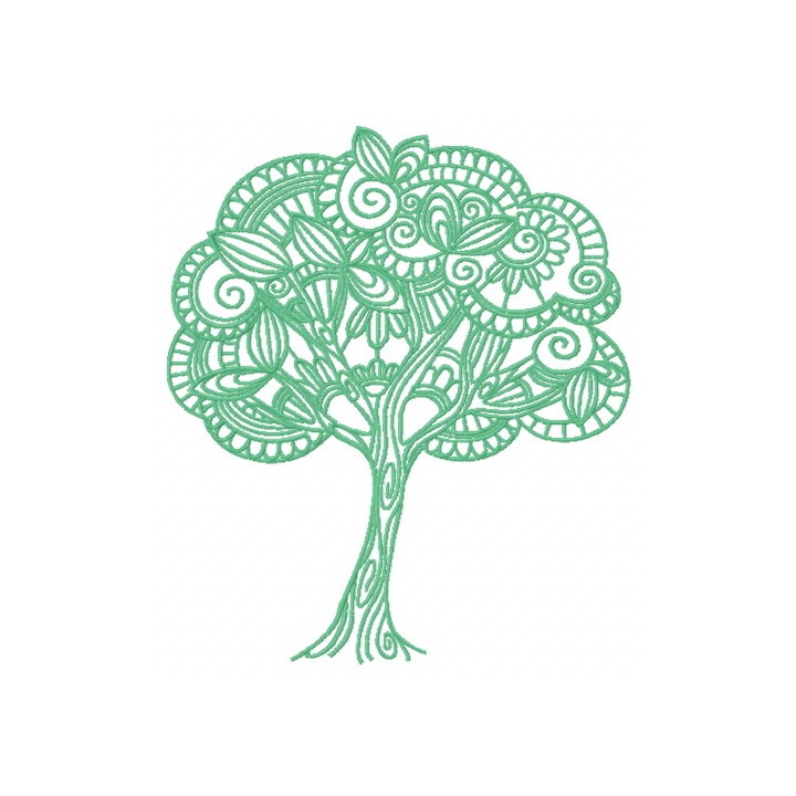 Fancy tree embroidery design - Embroidery Design