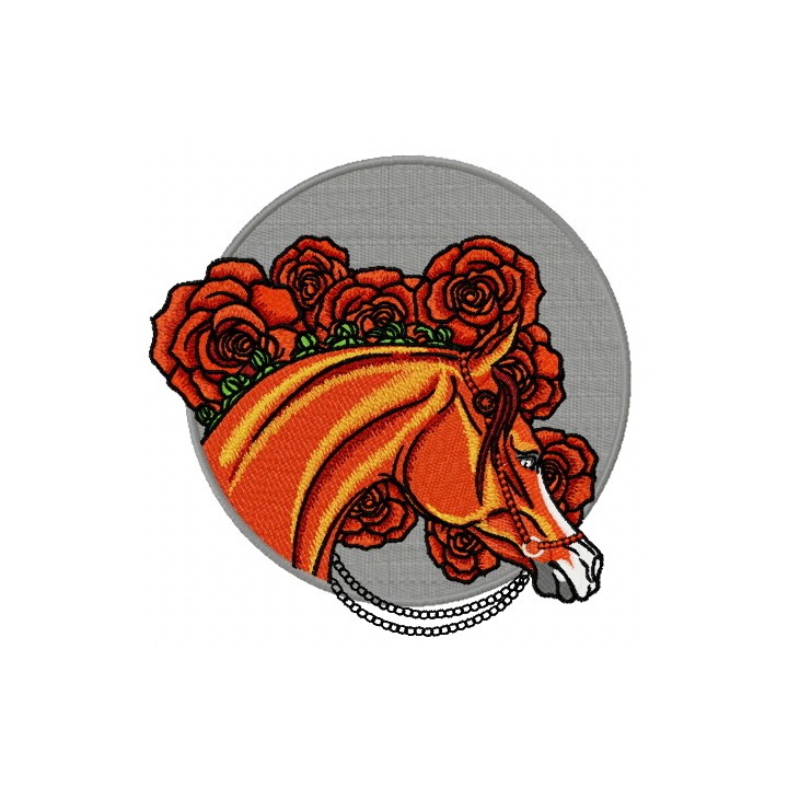 Horse with pearl bridle embroidery design - Embroidery Design