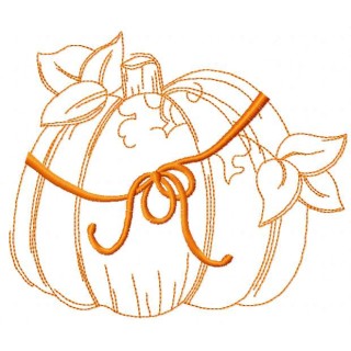 Orange Halloween pumpkin embroidery design - Embroidery Design
